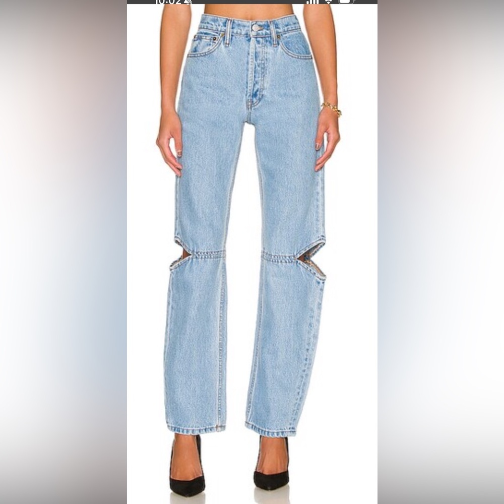 Women's Light Blue Straight Leg Jeans